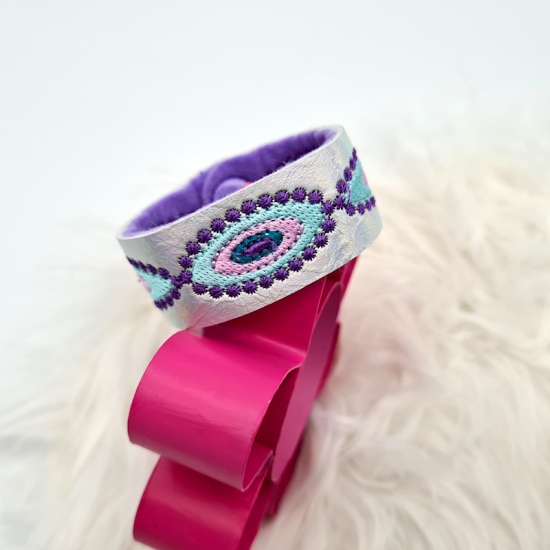 Armband Hologramm in lila/türkis, 17cm lang